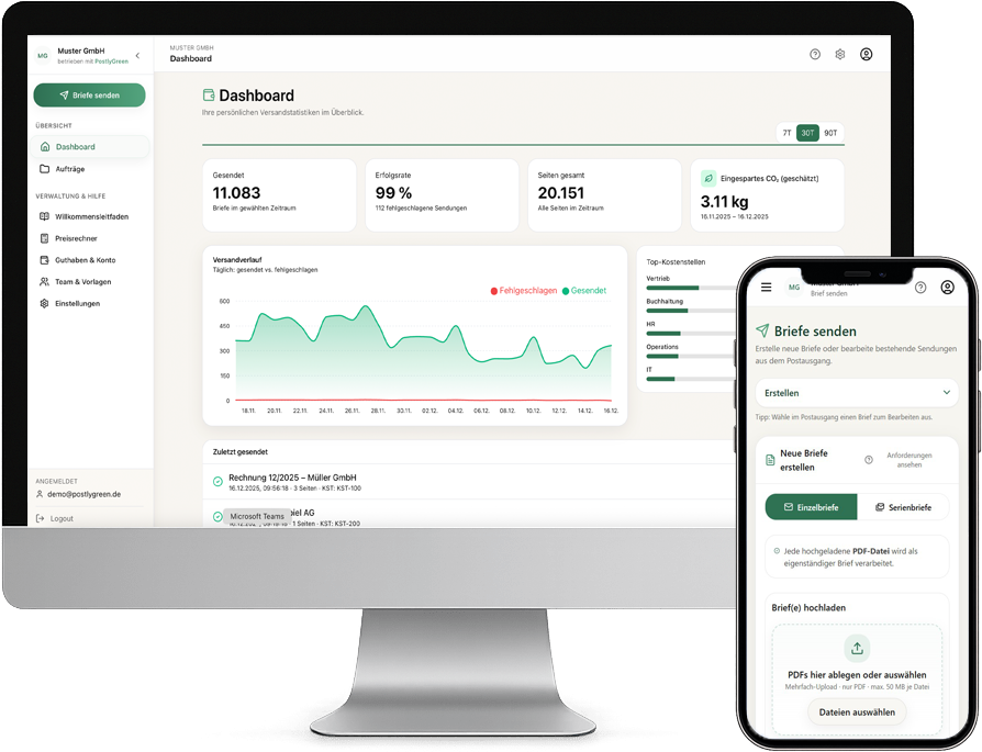 PostlyGreen – digitaler Briefversand für die öffentliche Verwaltung